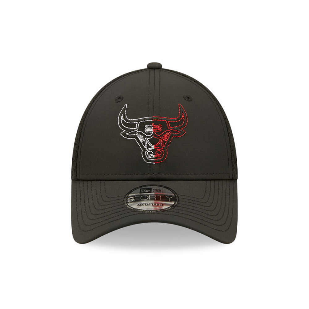 Cappello 9FORTY regolabile Chicago Bulls Mesh Back Nero