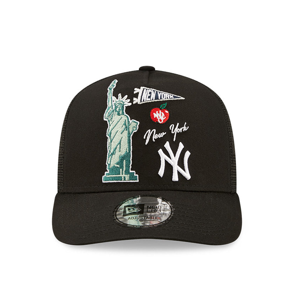 Cappello A-Frame Trucker New York Yankees City Graphic Nero