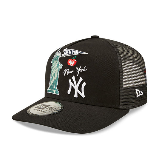 Cappello A-Frame Trucker New York Yankees City Graphic Nero