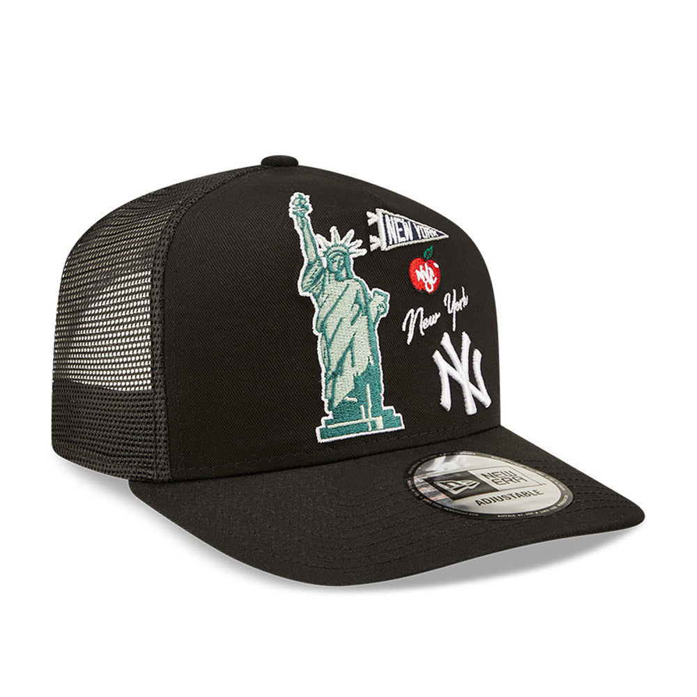 Cappello A-Frame Trucker New York Yankees City Graphic Nero