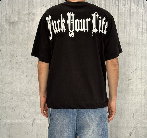 T-SHIRT OVERSIZE STAMPA - FUCK YOUR LIFE